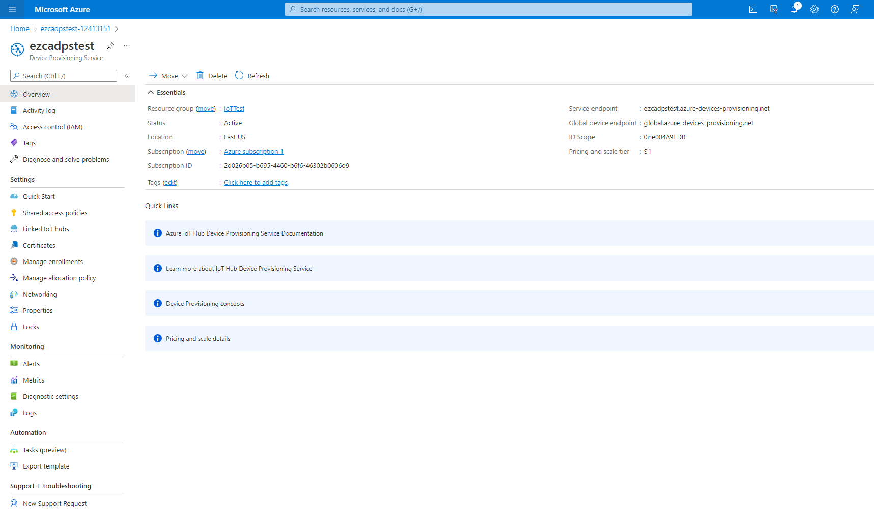 Azure Device Provisioning Service DPS
