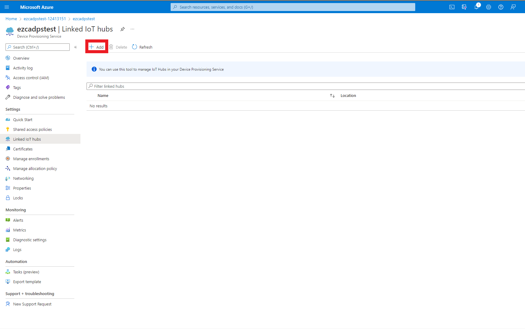 How to add Azure IoT Hub to Azure Device Provisioning Service