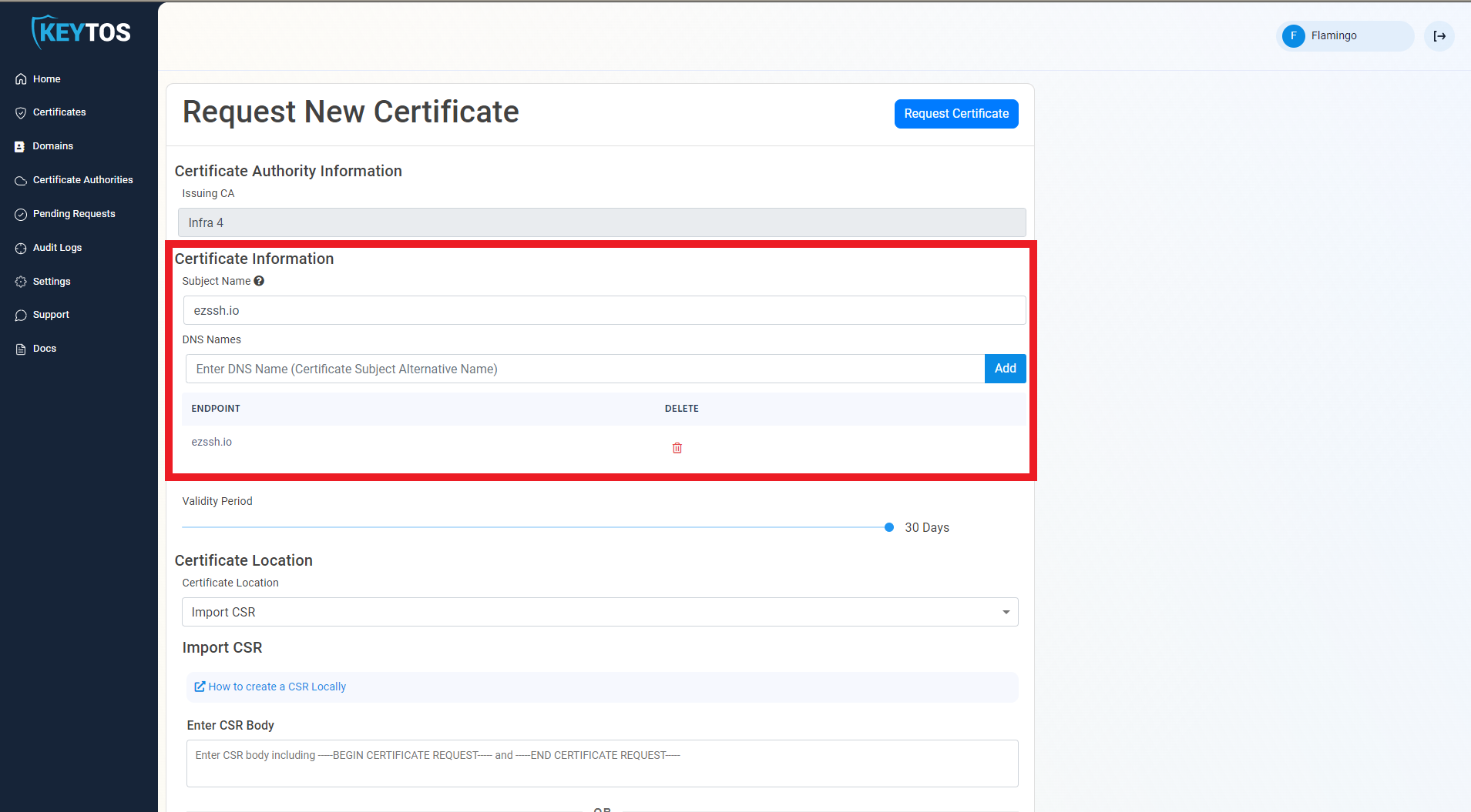 Add Subject alternate name Certificate
