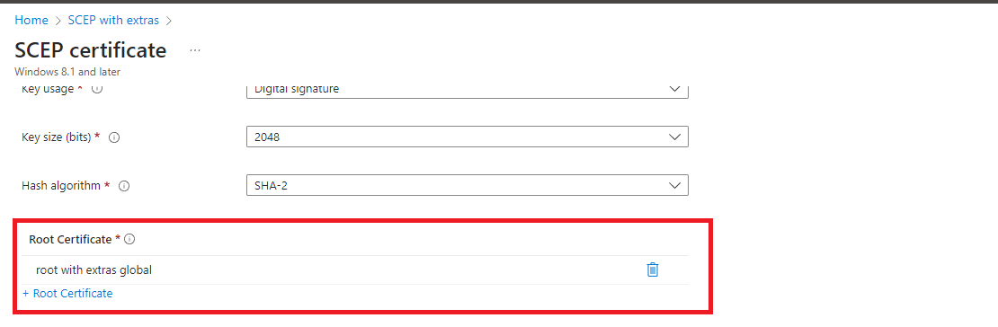 Intune SCEP wrong CA