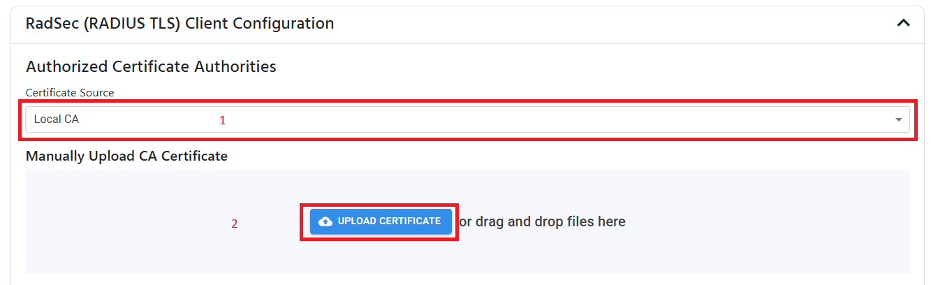 EZRADIUS Cloud RADIUS Network Policy add CA from Microsoft Cloud PKI, SCEPMAN, or ADCS for Radsec