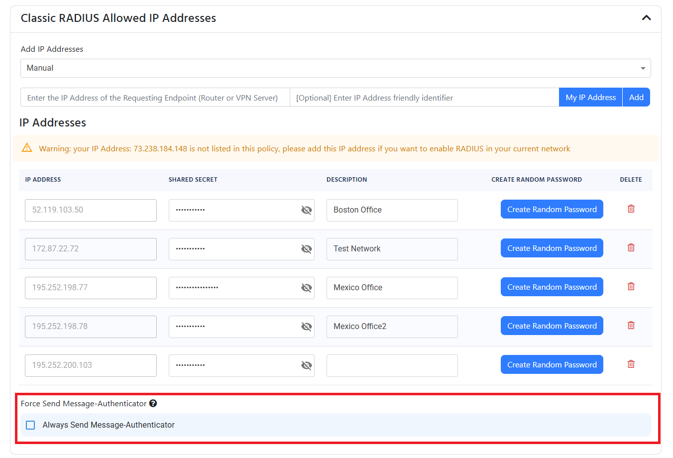 Fortigate RADIUS Message Authenticator