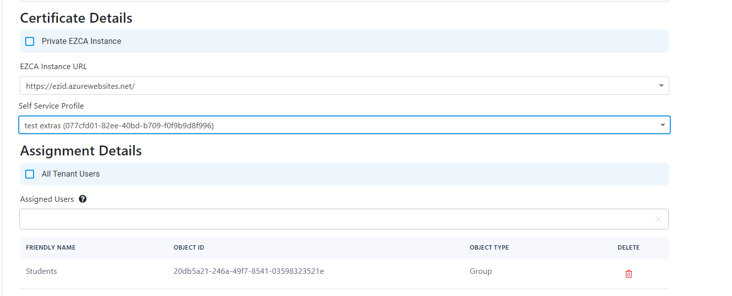 Assignment for Cloud RADIUS WiFi Profile