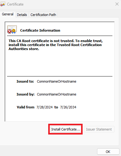 Install Root CA Certificate on Windows