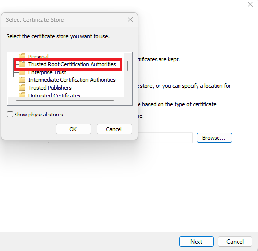 Install Root CA Certificate on Windows
