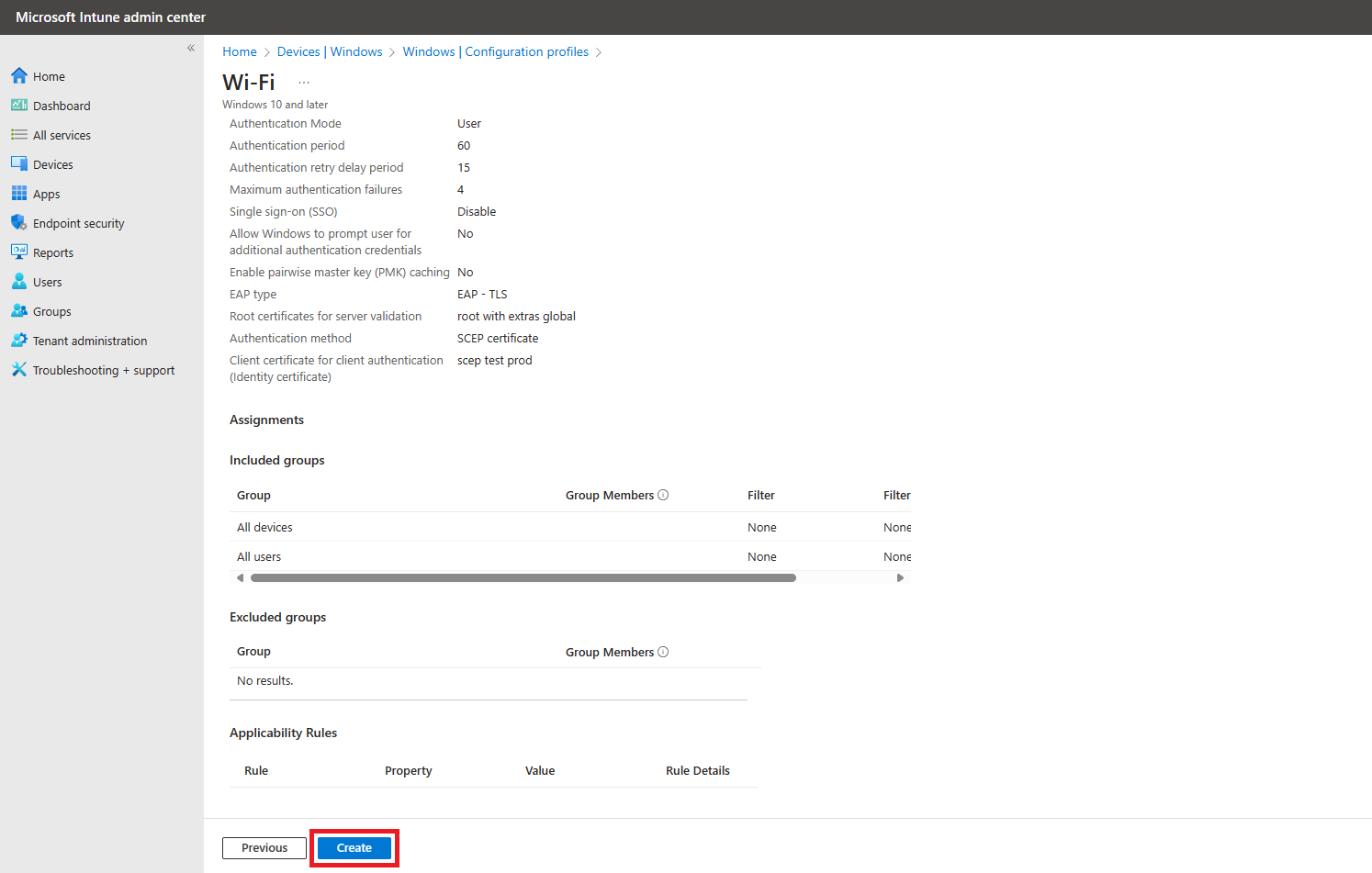 Intune Wi-Fi Profile Review