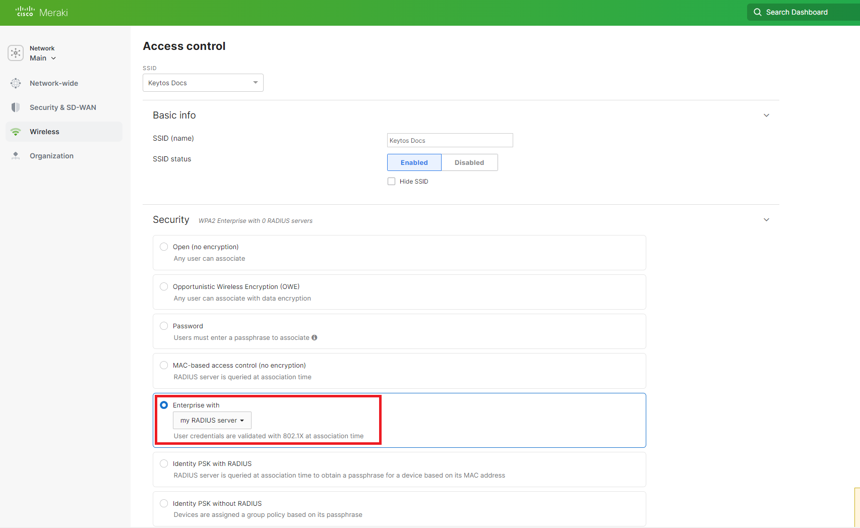 How to Setup Cloud RADIUS Profile in Meraki Network