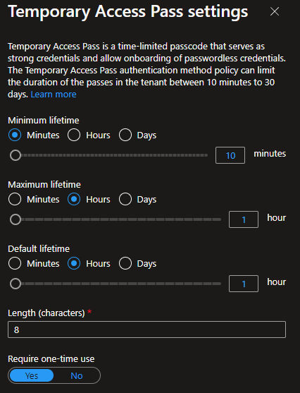 Minimum TAP usage time
